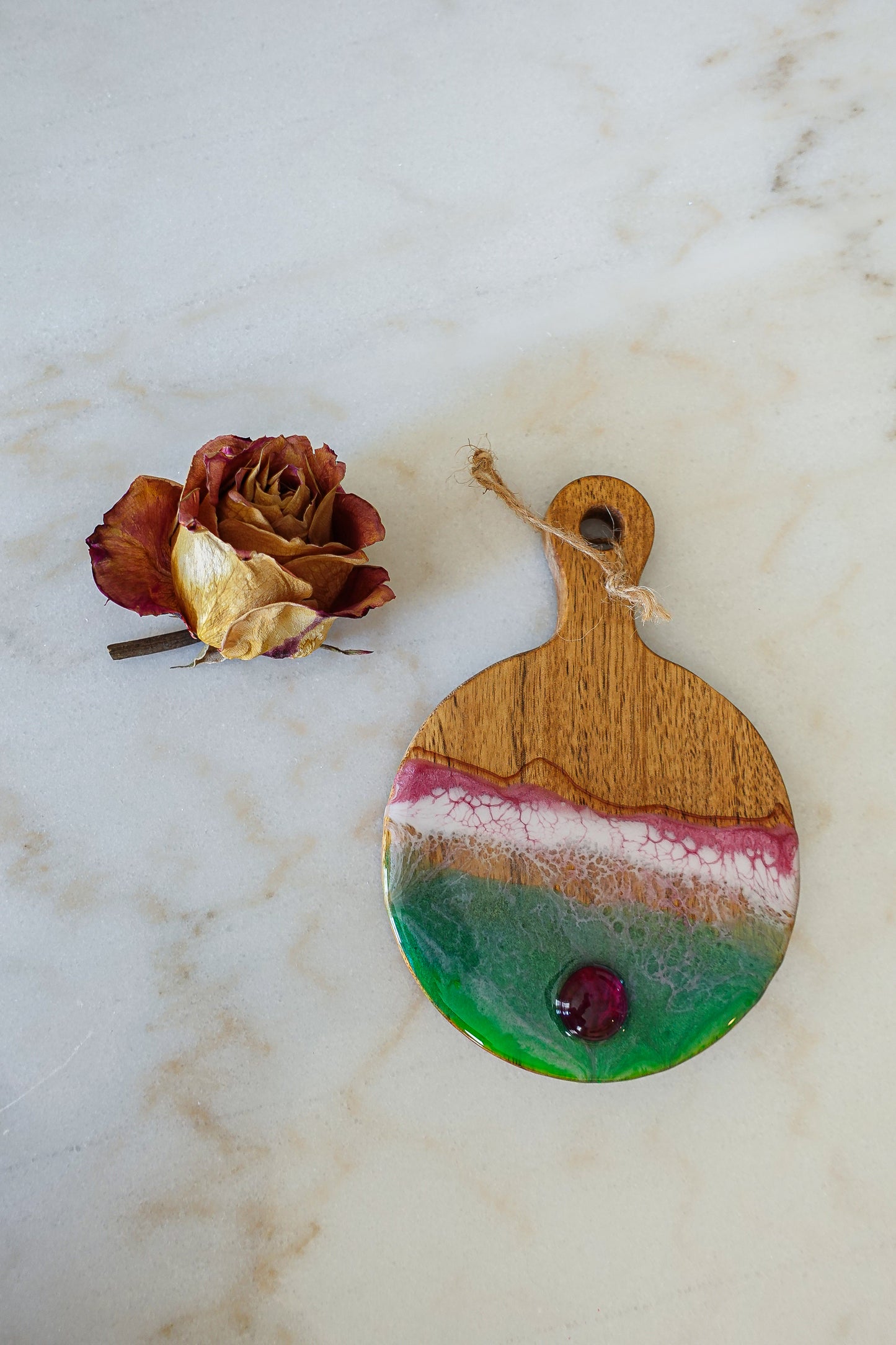 Pink & Green Round Board Mini - A