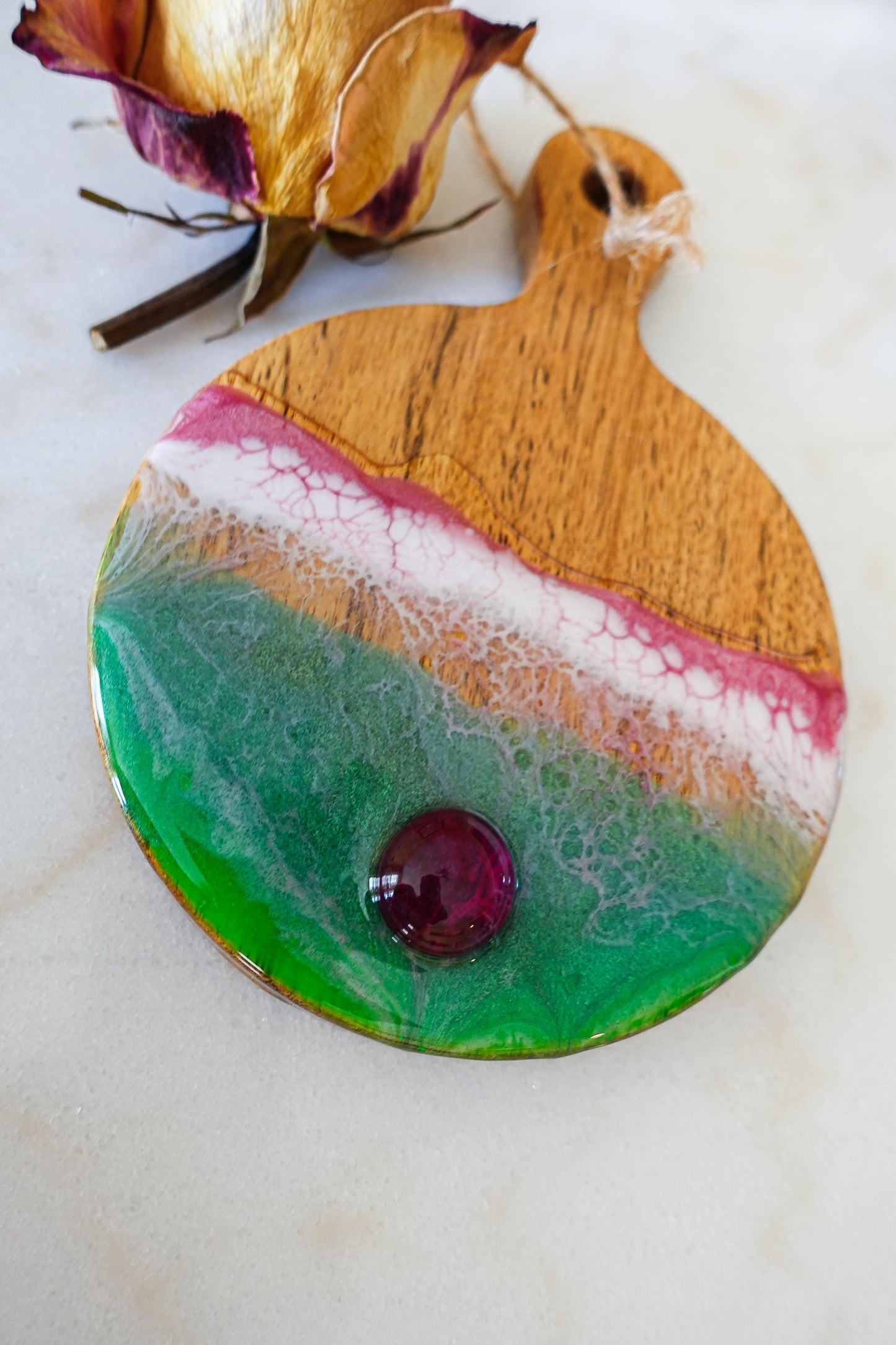 Pink & Green Round Board Mini - A