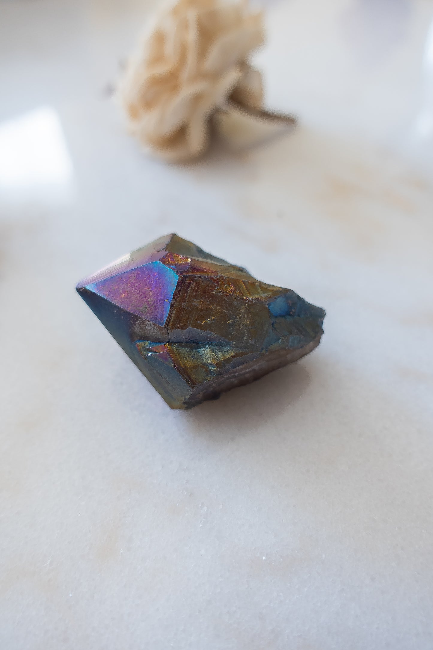 Titanium Aura Quartz Point - B