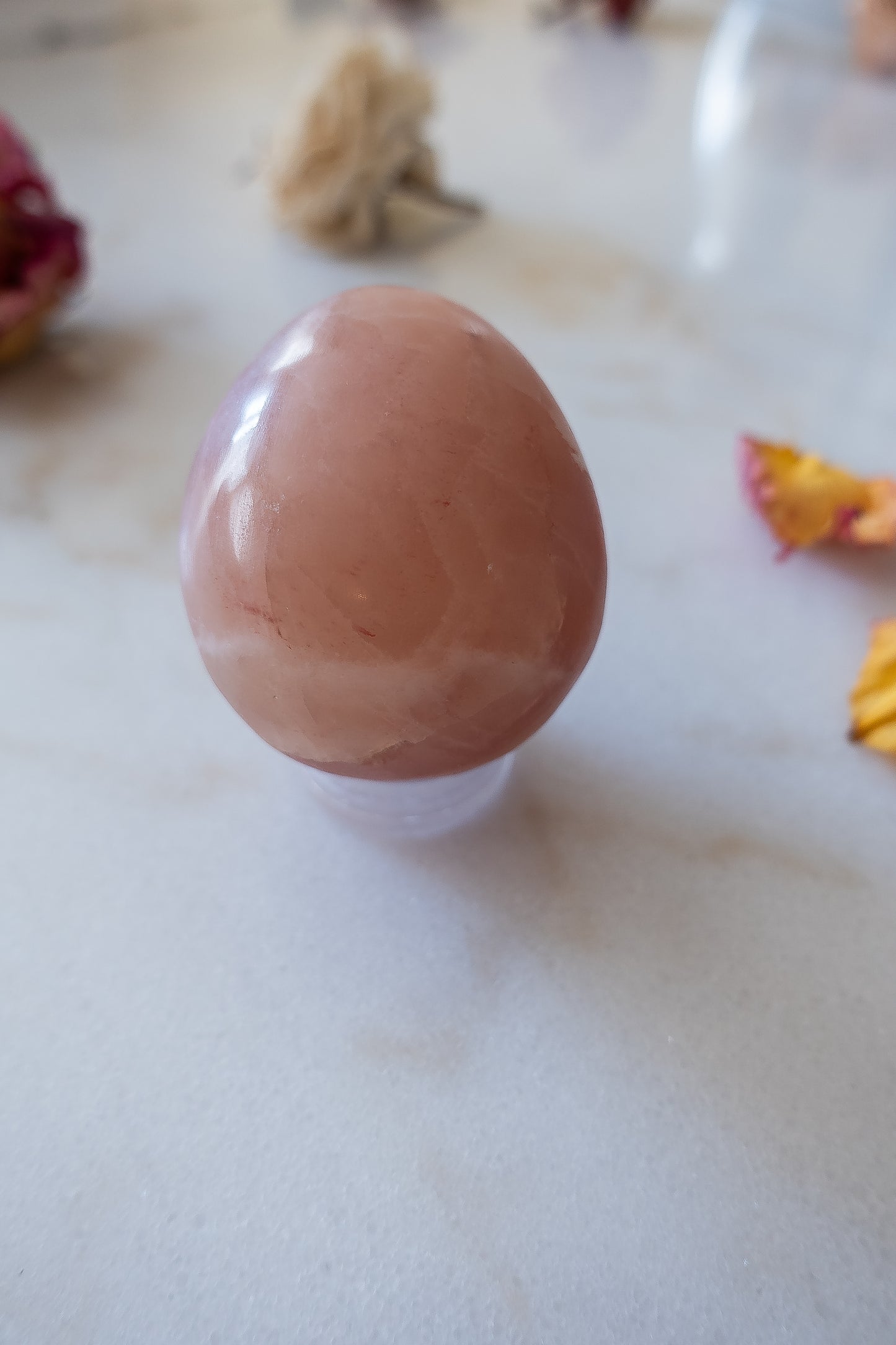 Strawberry Calcite Egg