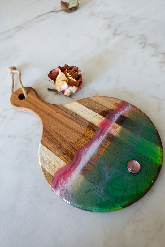 Pink & Green Round Board - A