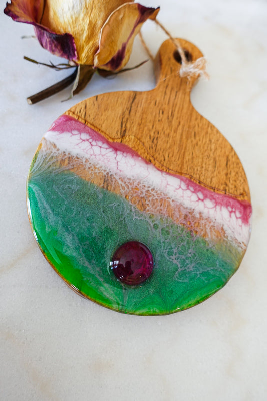 Pink & Green Round Board Mini - A